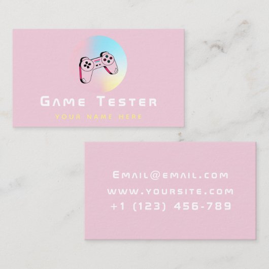 Game Tester Ontwikkelaar Holografische Controller  Visitekaartje (Voorkant / Achterkant)