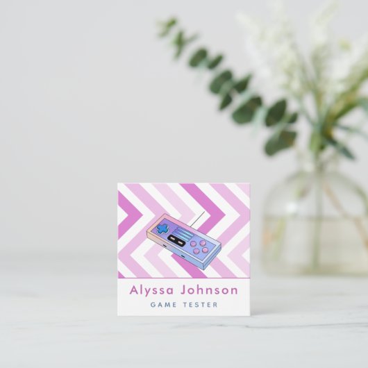 Game Tester Ontwikkelaar Retro Controller Gadget L Vierkante Visitekaartje (Staand voorkant)