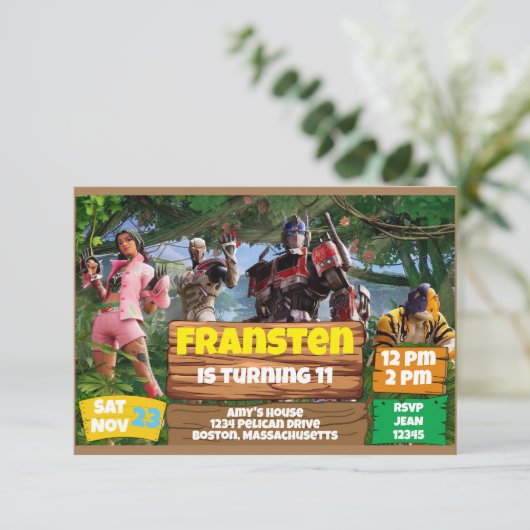 Game thema kaart (Staand voorkant)