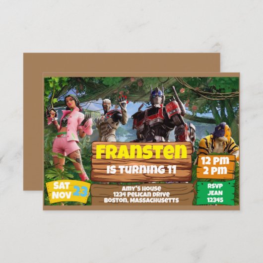 Game thema kaart (Voorkant / Achterkant)