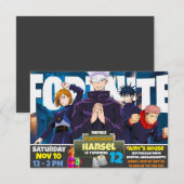 Game thema Uitnodiging (Voorkant / Achterkant)