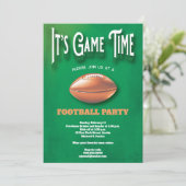 Game Tijd Football Party Kaart (Staand voorkant)