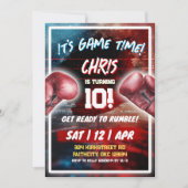 Game Time Boxing Thema Verjaardagsfeest Kaart (Voorkant)