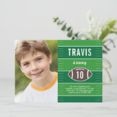 Game Time Football Verjaardagsfeest Uitnodiging (Staand voorkant)