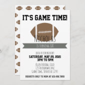 Game Time Football Verjaardagsuitnodiging Kaart (Voorkant / Achterkant)