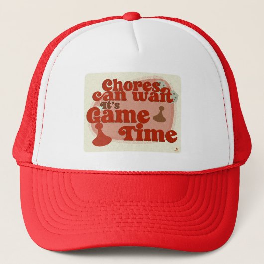 Game Time Fun Geen klusjes Slogan Trucker Pet (Voorkant)
