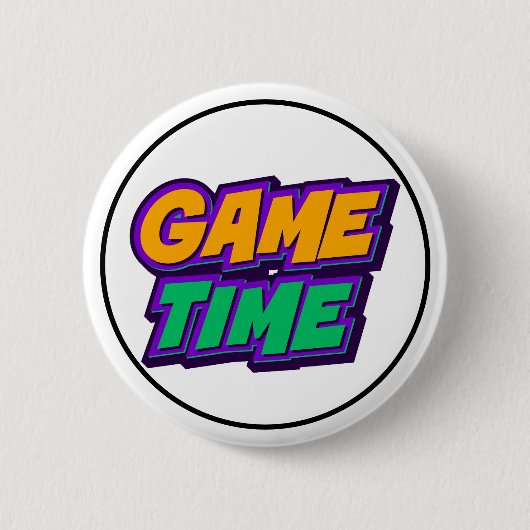 Game Time Sports Hype Motivatie Ronde Button 5,7 Cm (Voorkant)
