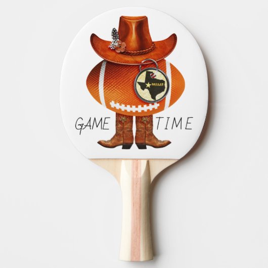 "GAME TIME" Texas Football Fan Ping Pong Paddle Tafeltennisbatje (Voorkant)
