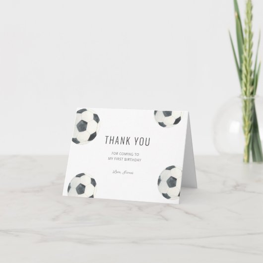 Game Time Voetbal Football Boy Verjaardag Bedankkaart (Voorkant)