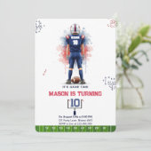 Game Time Watercolor Football Boy Birthday Kaart (Staand voorkant)