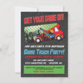 Game Truck Party-uitnodigingen Kaart (Voorkant)