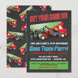 Game Truck Party-uitnodigingen Kaart
