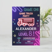 Game Truck Verjaardag Uitnodiging Gaming uitnodigi (Staand voorkant)