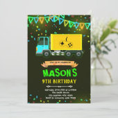 Game truck verjaardagsuitnodiging kaart (Staand voorkant)
