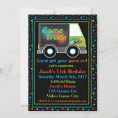 Game Truck, Video Game Verjaardag Uitnodiging (Voorkant)