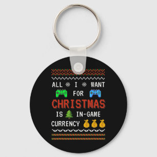 Game Valuta Kerst Vakantie Videospel Volwassene Y Sleutelhanger