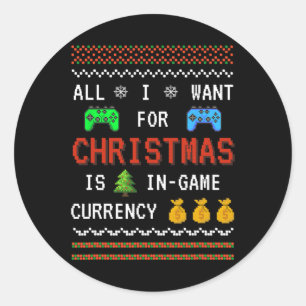 Game Valuta Kerstvakantie Video Game Volwassene Y Ronde Sticker