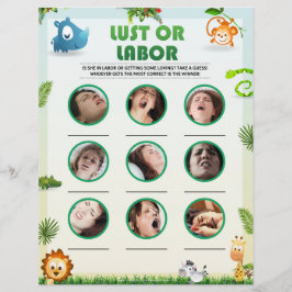 Game van Baby showers van de soort "langoest" (die Briefhoofd