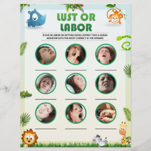 Game van Baby showers van de soort "langoest" (die Briefhoofd