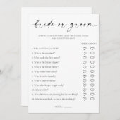 Game van Vrijgezellenfeest Programmakaart (Voorkant / Achterkant)