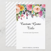 Game van Vrijgezellenfeest van tuin, AFGEDRUKT (Voorkant / Achterkant)