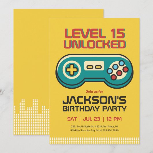 Game Video Game Player Gamer Boy Birthday Kaart (Voorkant / Achterkant)