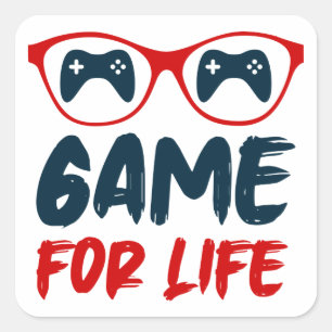 Game voor het leven gamen vierkante sticker