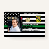 Game Warden Conservation Officer Foto Logo ID Badge (Voorkant)