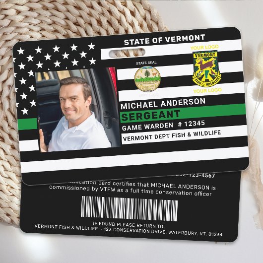 Game Warden Conservation Officer Foto Logo ID Badge
