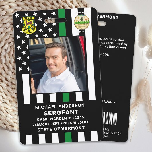 Game Warden Conservation Officer Logo Foto ID Badge