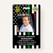 Game Warden Conservation Officer Logo Foto ID Badge (Voorkant)