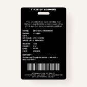 Game Warden Conservation Officer Logo Foto ID Badge (Achterkant)