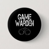 Game Warden Handboeien Lazy Halloween Kostuum Ronde Button 5,7 Cm (Voorkant)