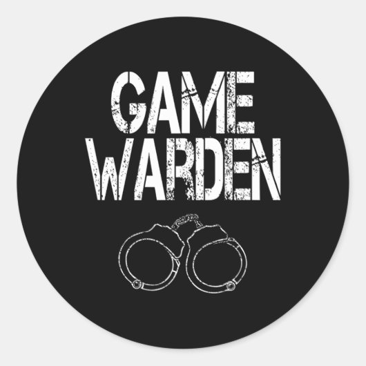 Game Warden Handboeien Lazy Halloween Kostuum Ronde Sticker (Voorkant)