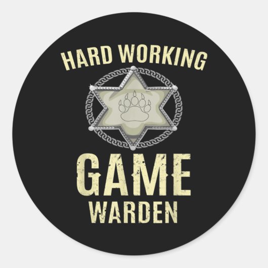 Game Warden Inspired Wildlife Warden Related Game Ronde Sticker (Voorkant)