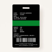 Game Warden Law Enforcement Officer Foto Logo ID Badge (Achterkant)