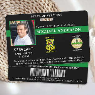 Game Warden Professional Officer Logo Foto ID Badge
