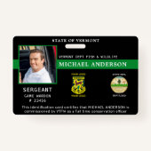 Game Warden Professional Officer Logo Foto ID Badge (Voorkant)