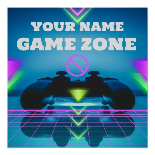 Game Zone Controller Tienerkamer deur Geen toegang Perfect Poster (Voorkant)