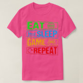 Gameat Slaapspel Herhaal Gift Multiplayer Vide T-shirt (Design voorkant)