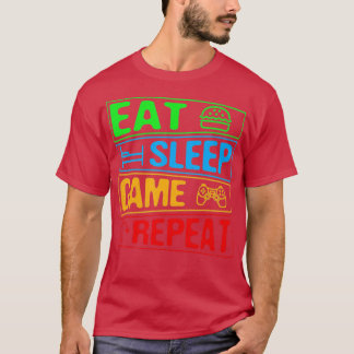 Gameat Slaapspel Herhaal Gift Multiplayer Vide T-shirt