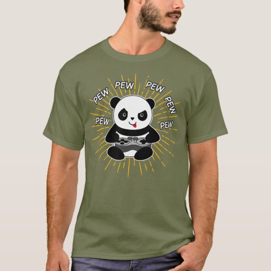 Gamebeelden Panda Pew Cute-kerstcadeau voor games T-shirt (Voorkant)