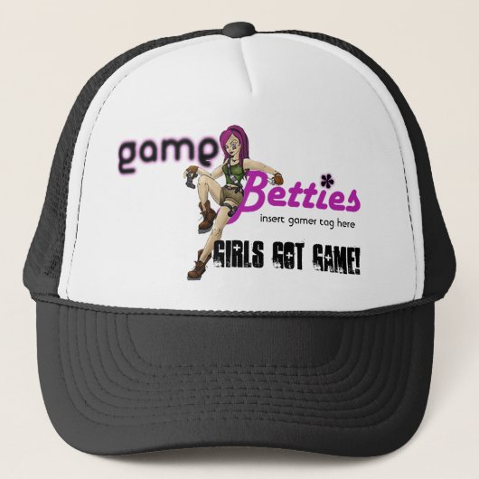 GameBetties pet_Zwart Trucker Pet (Voorkant)
