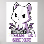 Gamecat Meow | Funny Cat Poster (Voorkant)