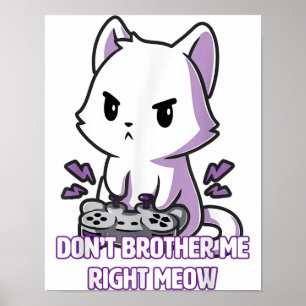 Gamecat Meow   Funny Cat Poster