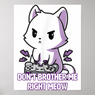 Gamecat Meow | Funny Cat Poster