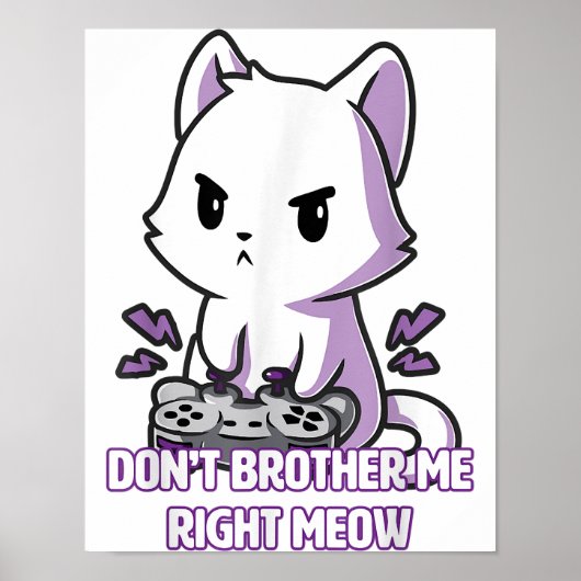 Gamecat Meow | Funny Cat Poster (Voorkant)