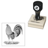 Gamecock Blauwe Rode Haan Rubberstempel (Gestempeld)