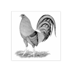 Gamecock Blauwe Rode Haan Rubberstempel