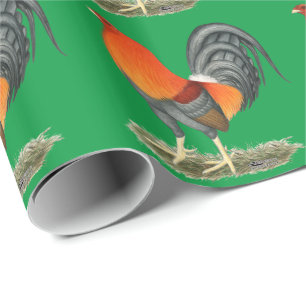 Gamecock Blauwe Rode Haantje Cadeaupapier